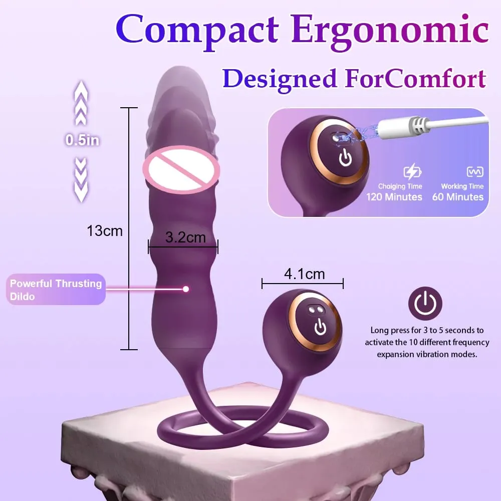 2 in 1 Thrusting Dildo Vibrator Anal Vaginal Clitoris G-Spot Stimulator Remote Control Fast Orgam Masturbator Sex Toys for Women