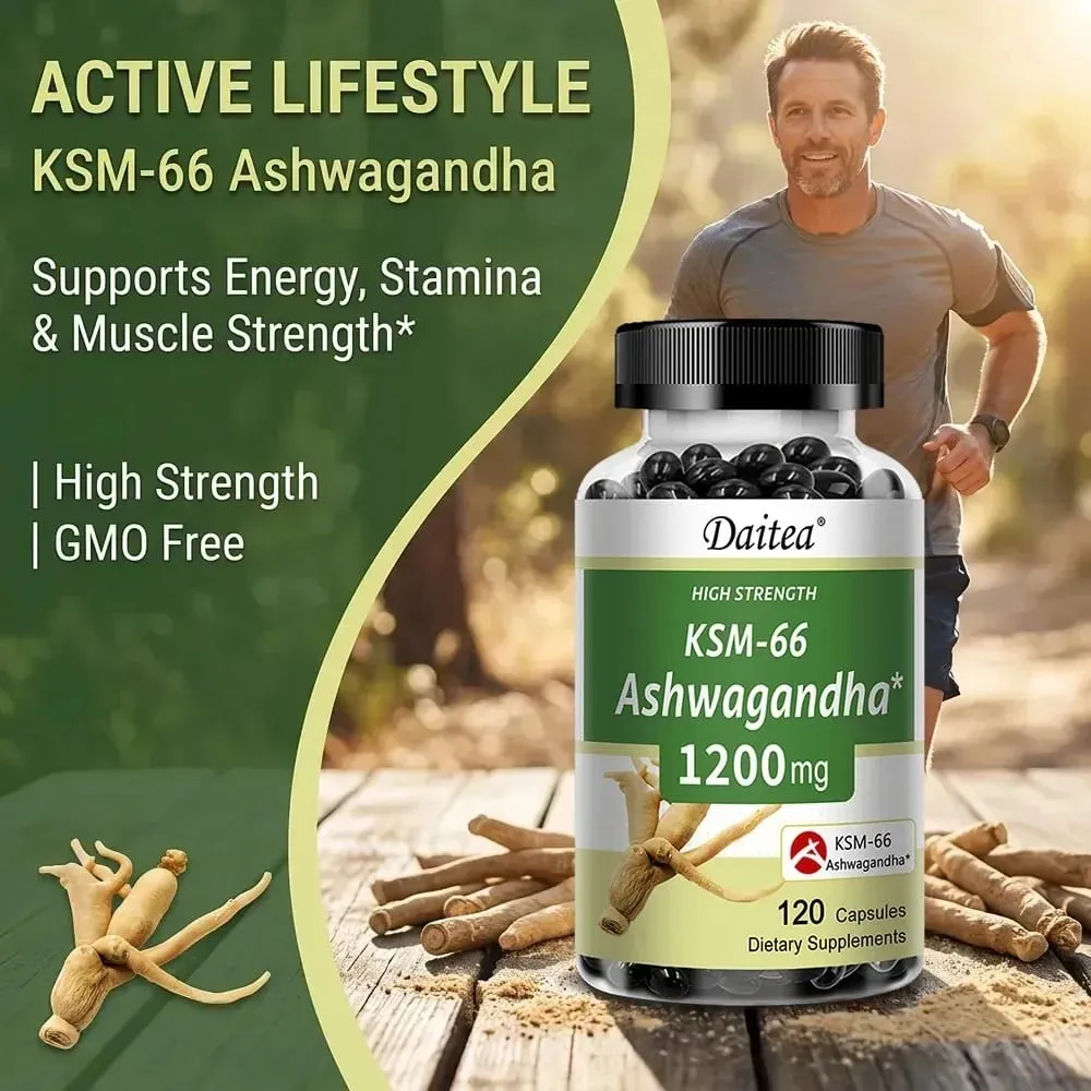 Organic KSM-66 Ashwagandha Root Extract Stress Relief Mood Support & Natural Immune Boost Sleep Health