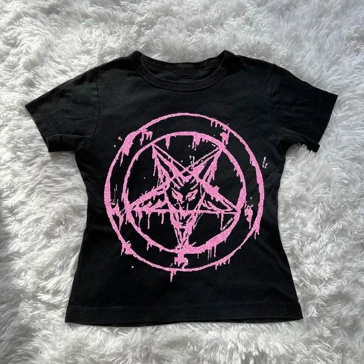 Aesthetic Female Crop Top Y2k Grunge Print Sleeveless Sexy Tanks Tops For Women Camis Streetwear Women 2000s Coquette Clothes