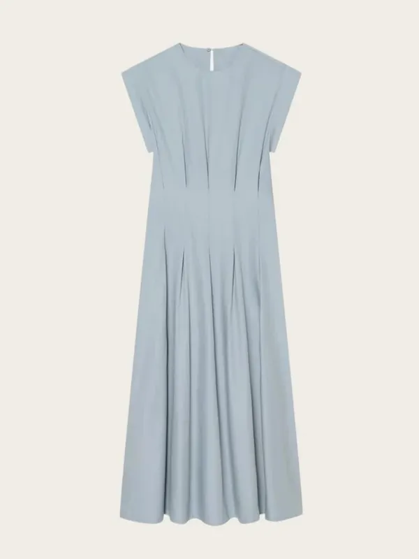 Women's Pleated Poplin 2026 New High Waist Dress Summer Casual Fashion Loose Comfortable Versatile in Assorted Colors Lady Dress