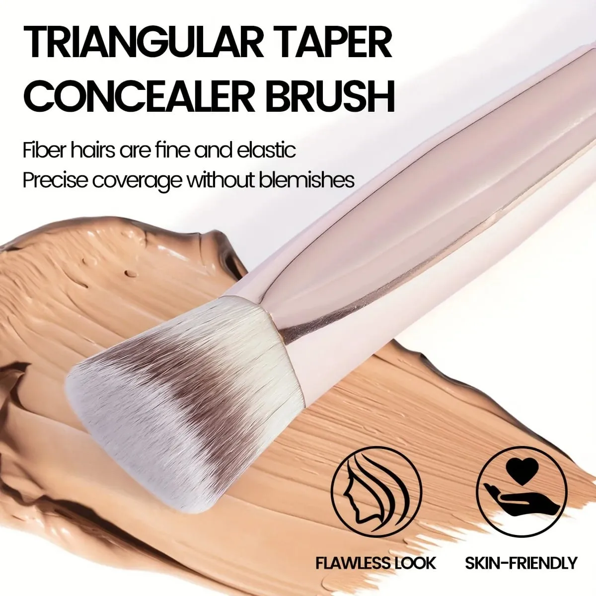 Premium Concealer Brush Triangle Brush Head Soft Synthetic Bristles Fit for The Skin