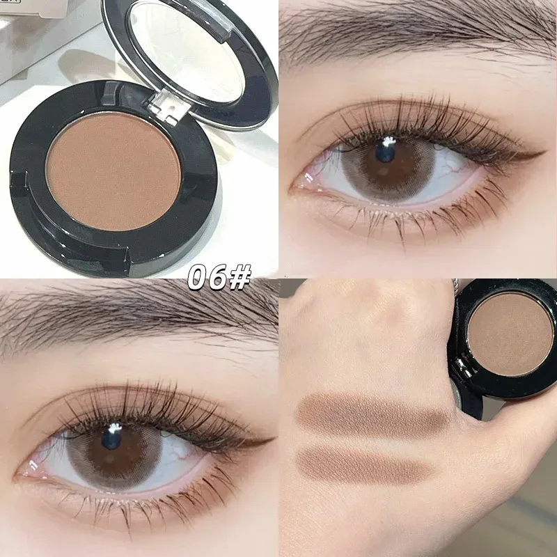 Monochrome Matte Brown Eyeshadow Makeup Waterproof Lasting Shiny Green Eye Makeup Natural Brighten Eyeshadow Highlighter Palette
