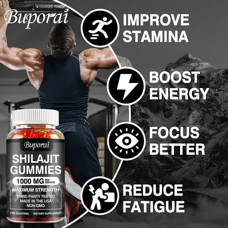 Shilajit Gummies - Energy Level Memory and Focus Support Relieve Stress Overall Health