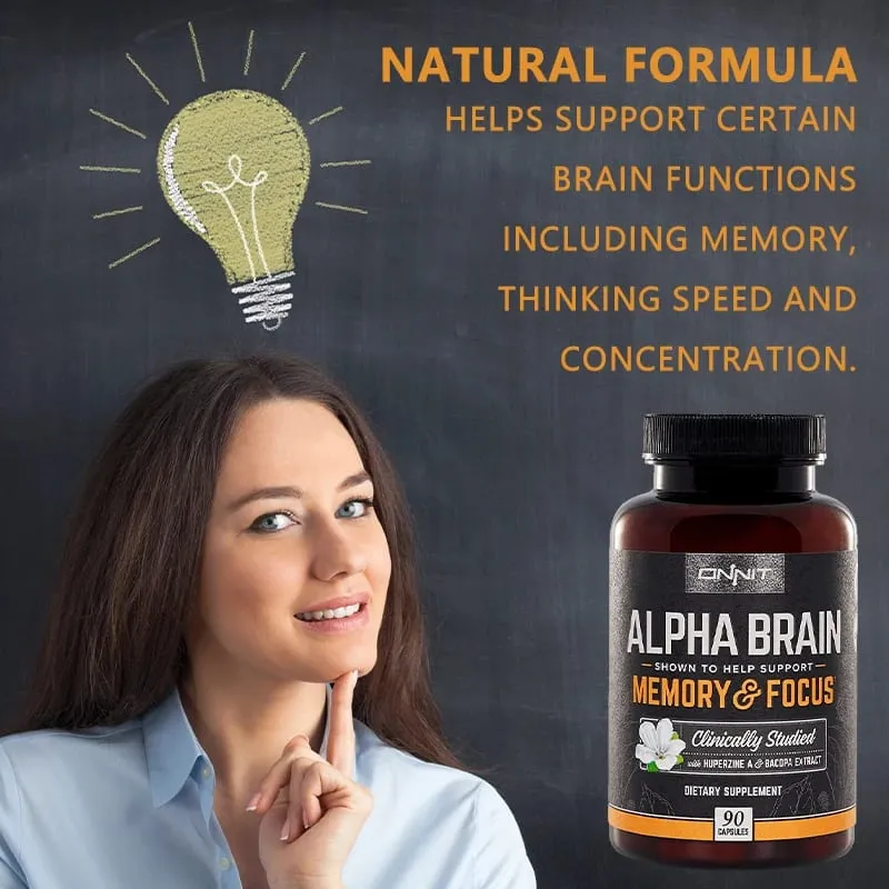 Alpha Brain Supplement - Helps Maintain Brain Cells May Improve Memory Concentration and Cognitive Processing Speed