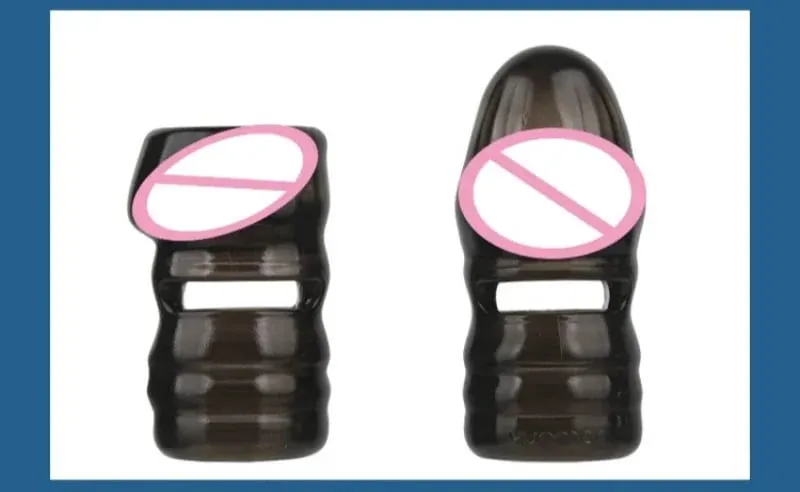 2ks/sada Silikonový návlek na penis Opakovaně použitelný prodlužovací kondom Odložení ejakulace G Bod Anální sexuální hračky Pro muže Bez vibrací Sex Shop — image 8