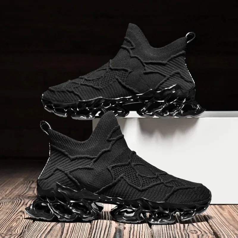 Men's Blade Type Shoes Breathable Shock Absorption Running Shoes Non-Slip Shoes For Jogging Tennis Gym Casual Walking Sneakers