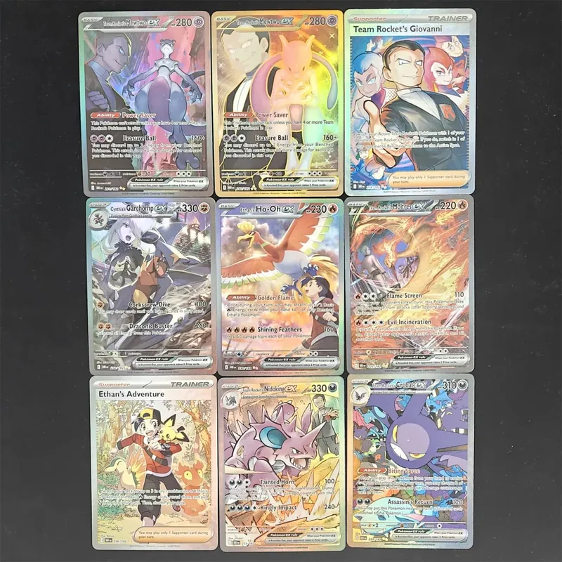 tcg การ์ดภาษาอังกฤษ SV10 SV09 Destined Rivals Team Rocket's Mewtwo Cynthia's Garchomp Ethan's Ho-Oh Trading Card Game — image 19