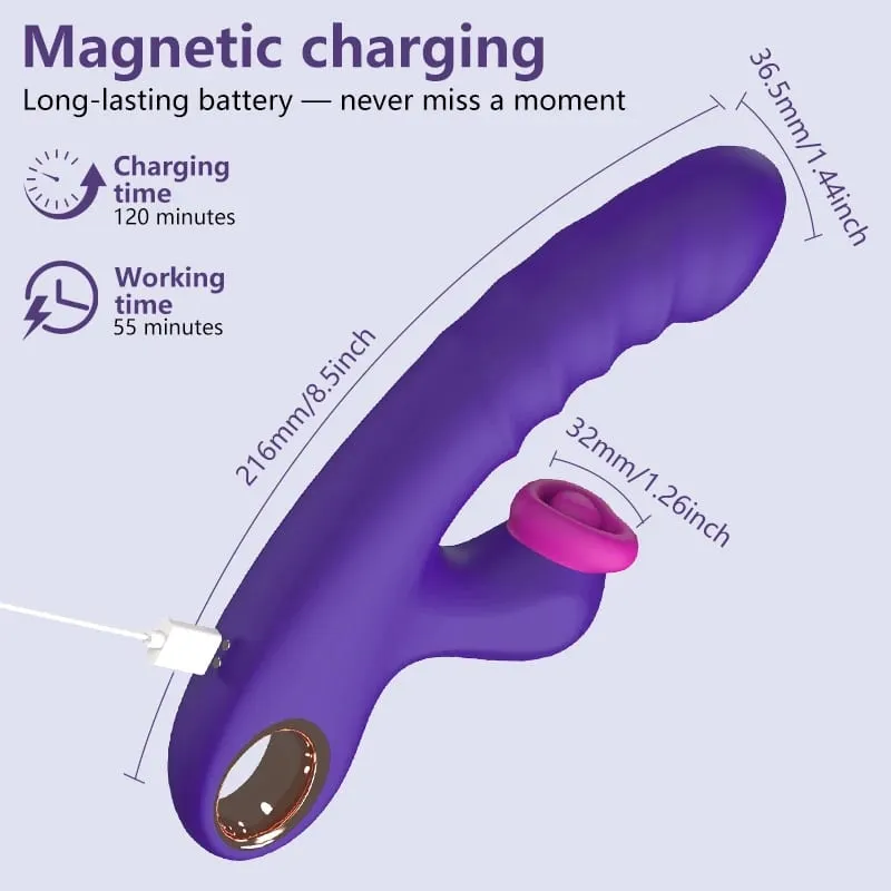 Thrusting Dildo Vibrator Vagina Massager Clitoris Stimulator APP Control 9 Telescopic 9 Flapping Modes 2 in 1 Sex Toys for Women — image 2