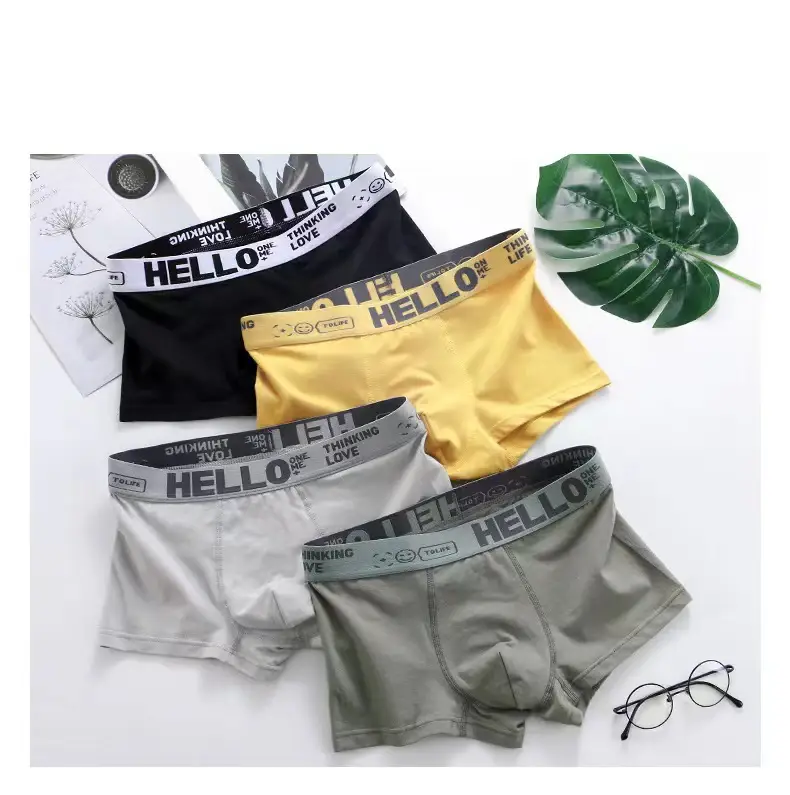 5pcs Men's Underwear, Breathable Comfy Quick Drying Stretchy Boxer Trunks, Sexy Underpants, Men's Trendy Boxer Panties
