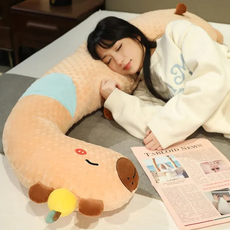 Cuscino lungo per il corpo animale Cuscino morbido in peluche per dormire Cuscino per dormire carino bambola di cartone animato Cuscino per gamba per dormiente laterale Cuscino per letto Decorazioni per la casa regalo — image 8
