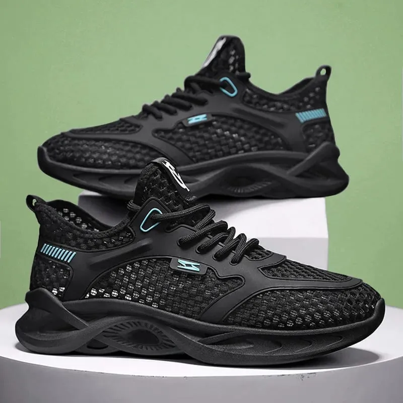 Erkekler için Günlük Ayakkabılar Çok Yönlü Rahat Örgü Yumuşak Taban Koşu AyakkabısıHollow Out Outdoor Trendy Erkek Spor Ayakkabısı