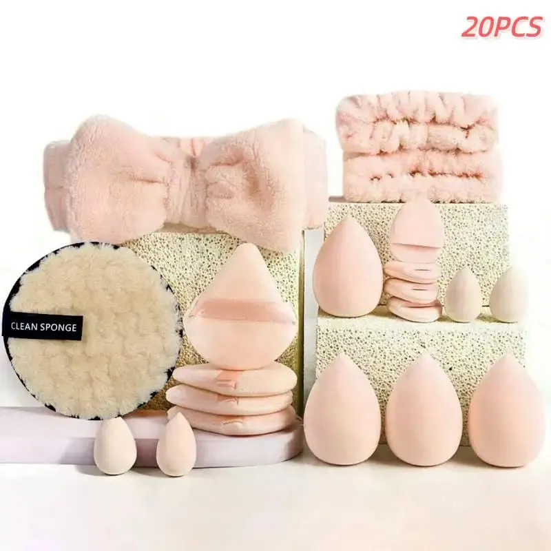 20 33Pcs Full Makeup Tool Set With Puff Brush Beauty Sponge For Makeup Applying And Removing Daily Use