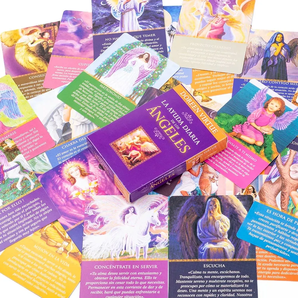 Daily Guidance From Your Angels Oracle 44 Cards Deck 10.4*7.4cm Spanish Version Fate Divination Tarot Board Playing Game