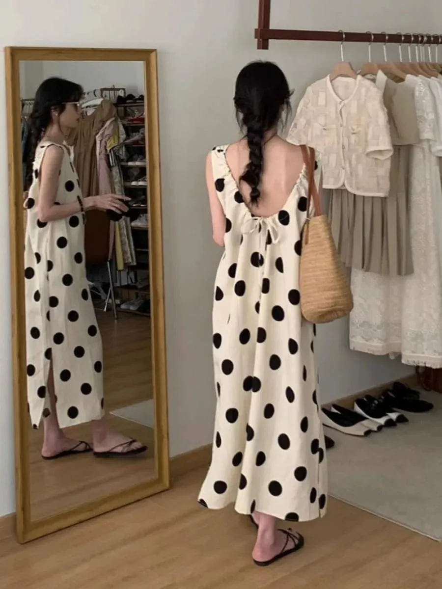 plus Size Casual Lazy Style Design Long Loose Cover up Backless Dress 300 Pounds Vest Skirt for plus Size Women Summer Wear