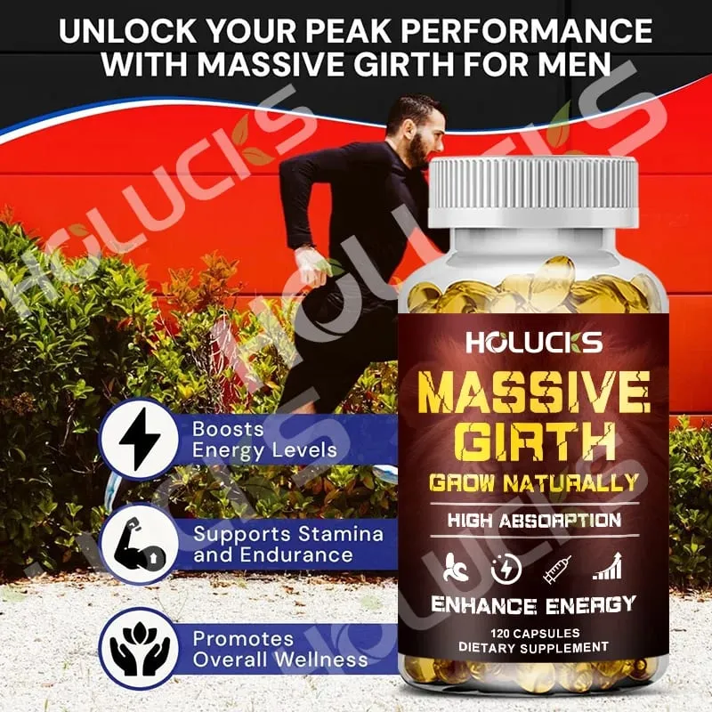 Premium Massive Girth Capsules with Ashwagandha Support Optimal Circulation & Energy Enhanced Performance & Overall Wellbeing