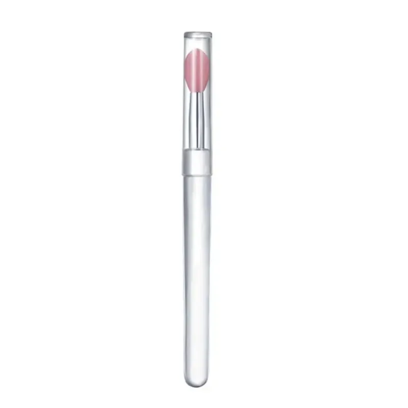 1PC Women Lip Brushes Transparent Crystal Handle Silicone Lip Brushes with Dust Cap Lip Gloss Makeup Applicator Cosmetic Tool
