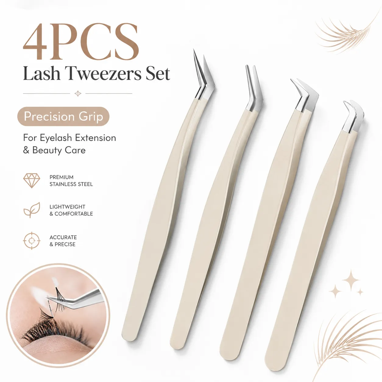 Anti-Static Tweezers Eyelash Extension Professional High Precision Volume Tweezer Stainless Steel Tweezers Antislip Makeup Tool — image 1