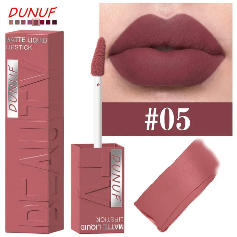 8-Color Lip Matte Smooth Easy-to-Apply Square Gloss Tube Velvet Waterproof Three-Dimensional Sexy Plumping Lipstick Makeup