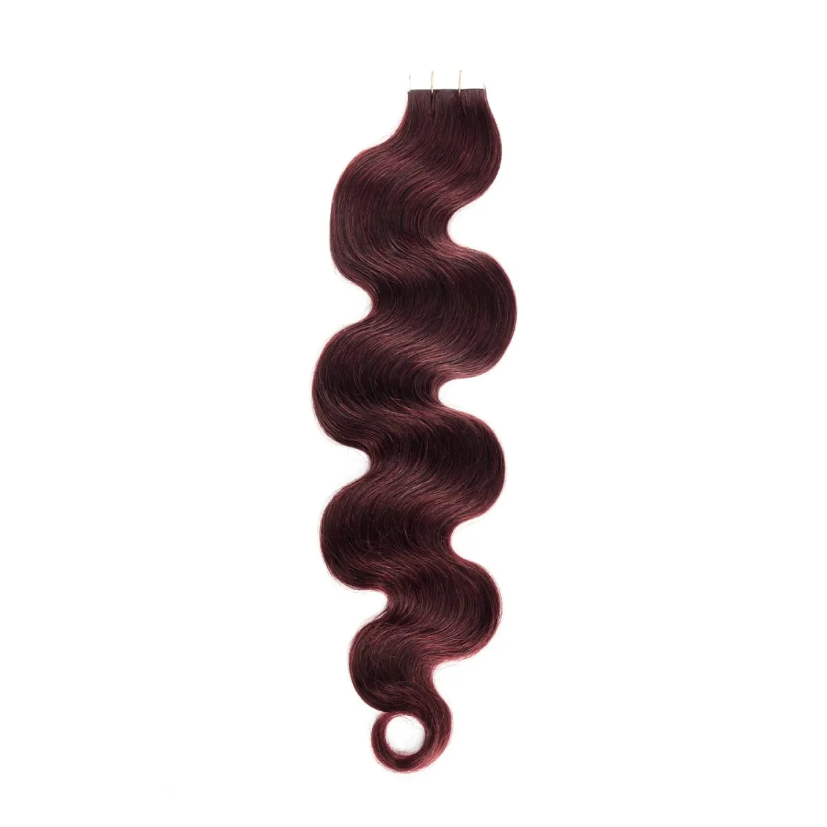20pcs Seamless Remy Tape in Human Hair Extension #99J Dark Wine Body Wave PU Skin Weft Real Virgin Human Hair Tape ins Extension