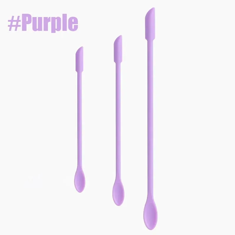 3pcs Silicone Scraper Makeup Brushes Set Mini Soft Cosmetic Digging Spoon Jam Scraping Spoons Face Mask Brush