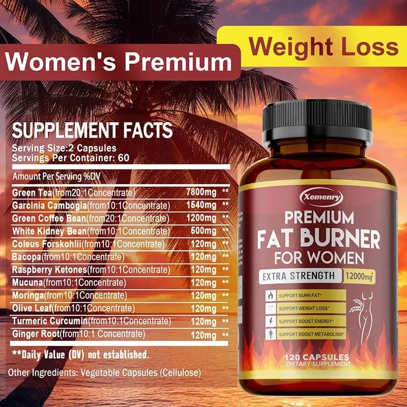 Green Tea Extract Capsules - Fat Burning Detox Slimming Boosts Metabolism and Weight Management Supplement