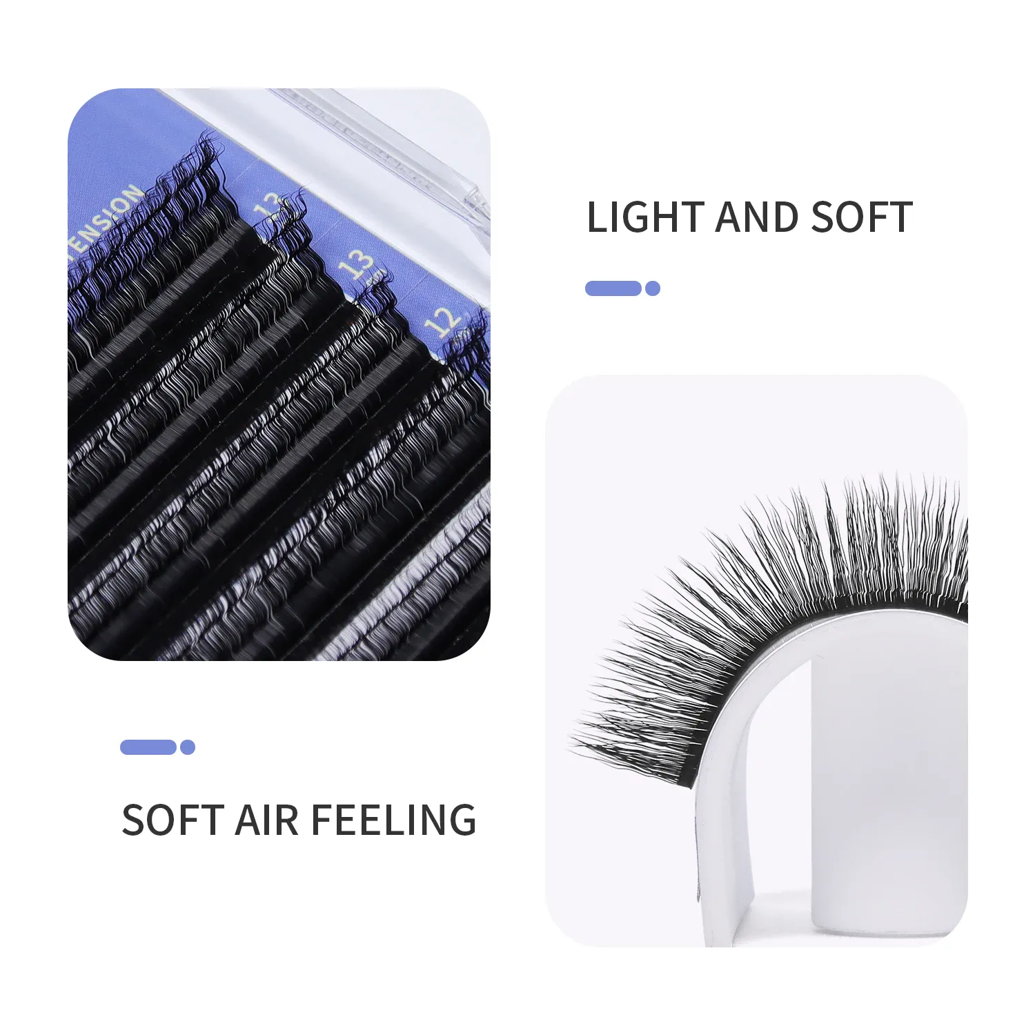 3D Curly Wool Lashes Curl Cat Eye Eyelashes Fluffy Thick Fasle Eyelashes Natural Long Handmade Eye Lashes Extension