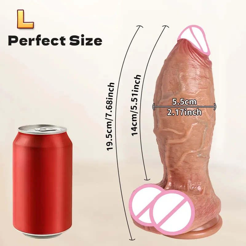 Realistic Soft Double Silicone Big Dildo Simulated skin artificial penis Vaginal Masturbation Suction Cup Big Dick Woman Sex Toy
