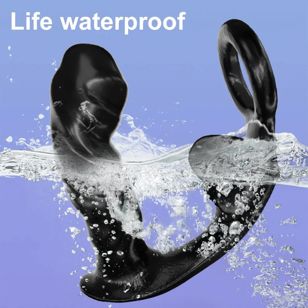 Dildo Anal Vibrators Male Prostate Massager Delay Ejaculation Penis Ring Butt Plug With Bullet Sex Toys for Men Gay Masturbator — image 5