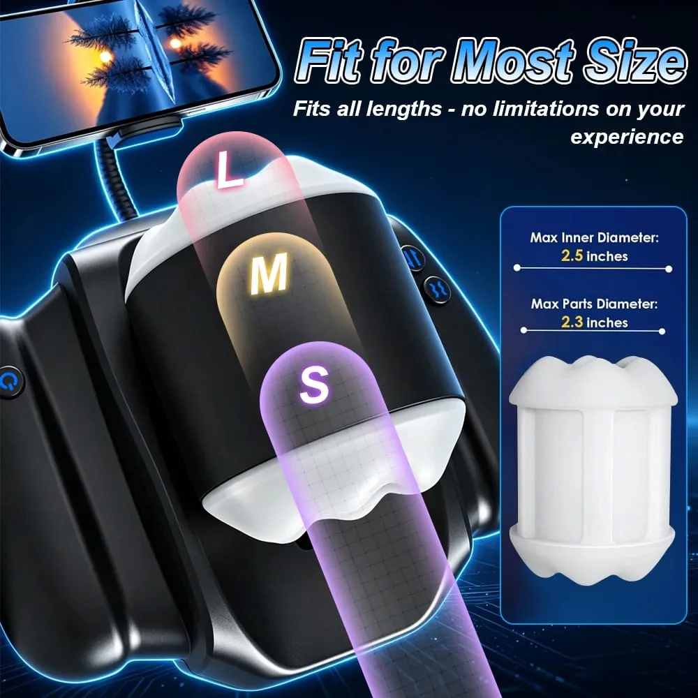 2-in-1 Automatic Thrusting & Vibration Handle Grip with Phone Holder 9 Vibration Modes Adult Toy for Men Masturbator