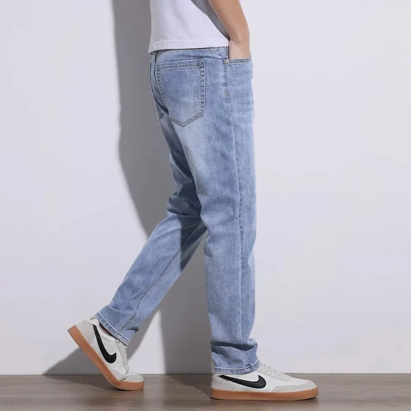 Men's Jeans Stretch Slim Regular Fit Gray Light Blue Dark Blue Jeans For Men Denim Pants Causal Streetwear Mens Clothing