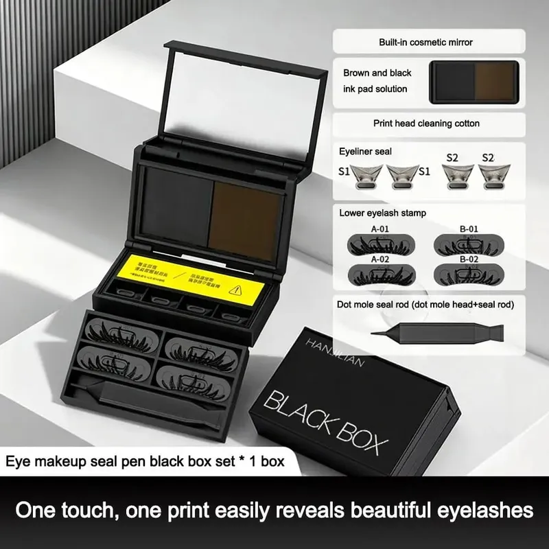 Waterproof Eye Makeup Stamping Pen Set Smudge Resistant Portable Lower Lash Stamp Long Lasting Ultra Fine Eye Makeup Tools