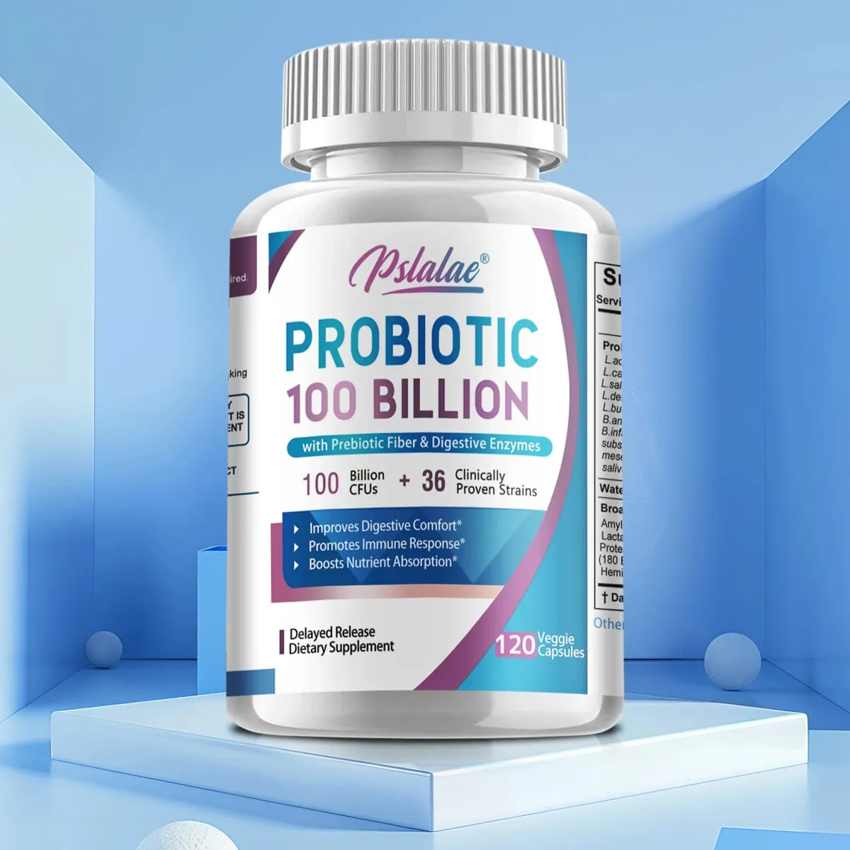 Probiotics 100 Billion - Help with Intestinal Health Nutrient Digestion Weight Management Bloating Relief Calorie Control — image 1