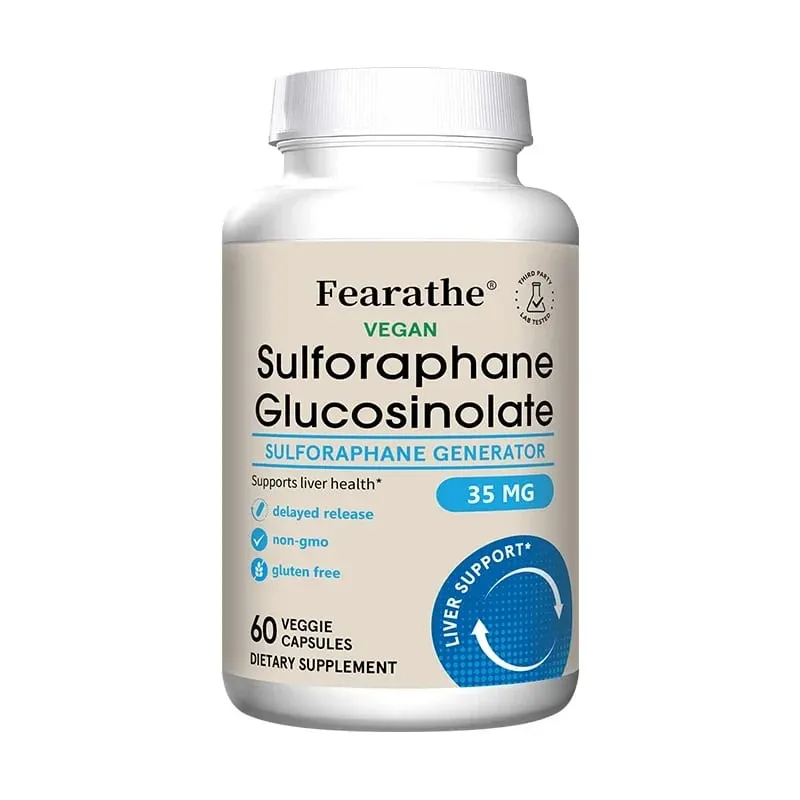 Sulforaphane Glucosinolate Capsules - Broccoli Seed Extract with Myrosinase Liver Detox & Cellular Health Support 120 Counts