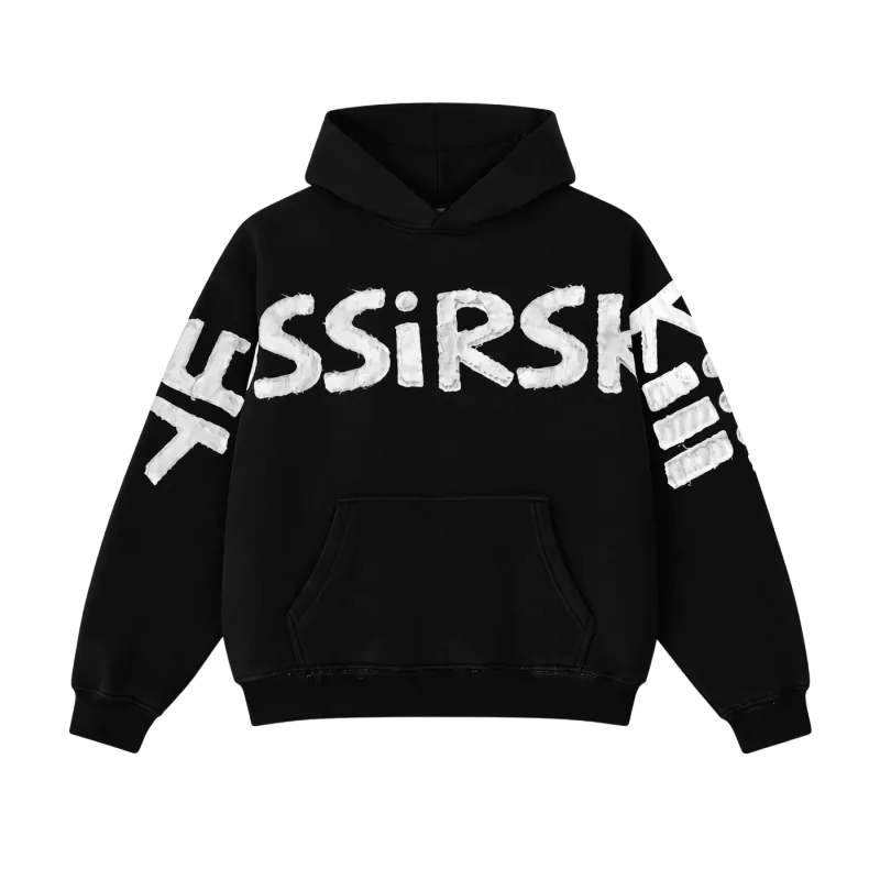Y2K Men Oversized Hoodie Frayed Raw Edge Patch Letter Print Pullover Hooded Sweatshirt Multi Color Hip Hop Streetwear Hoodies