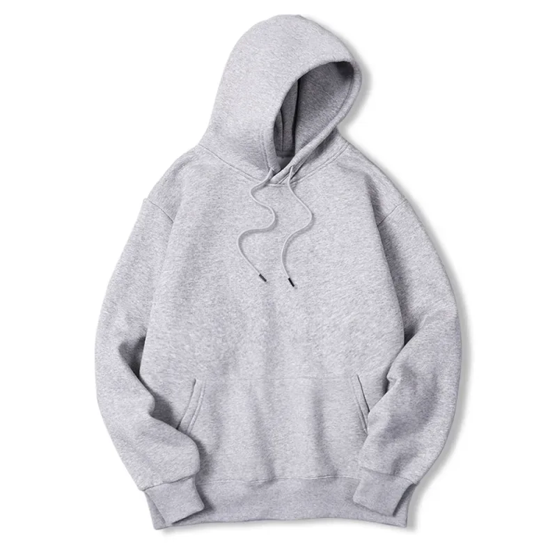 2025 Men's Solid Color Hooded Sweaters Men's Warm Wool Sweater Fashionable Street Clothing Loose Breathable Jersey Brand Hooded