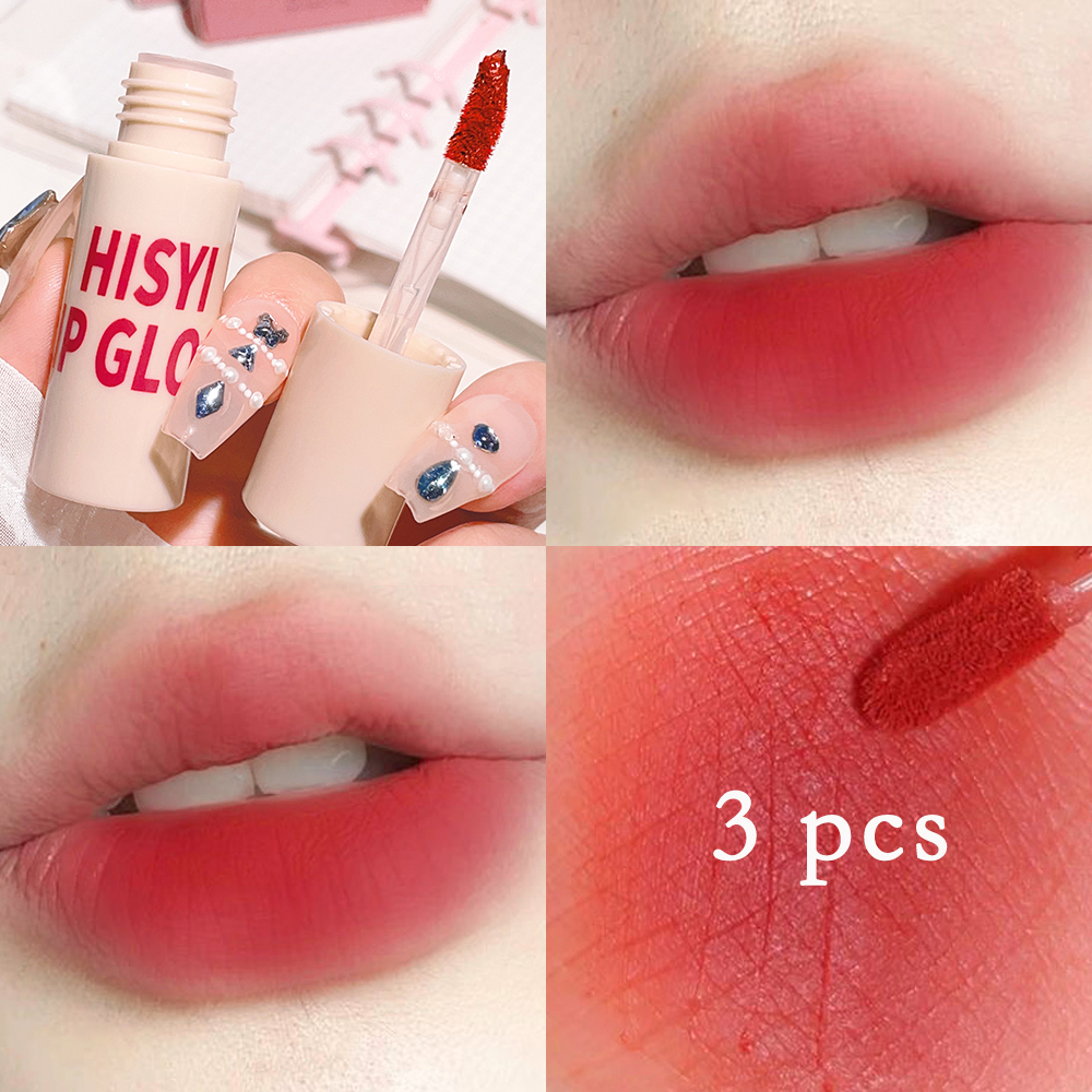 6 Colors Matte Velvet Lip Glaze Natural Long-Lasting Highly Pigmented Lipstick Portable Matte Finish Universal Lip Glaze Makeu