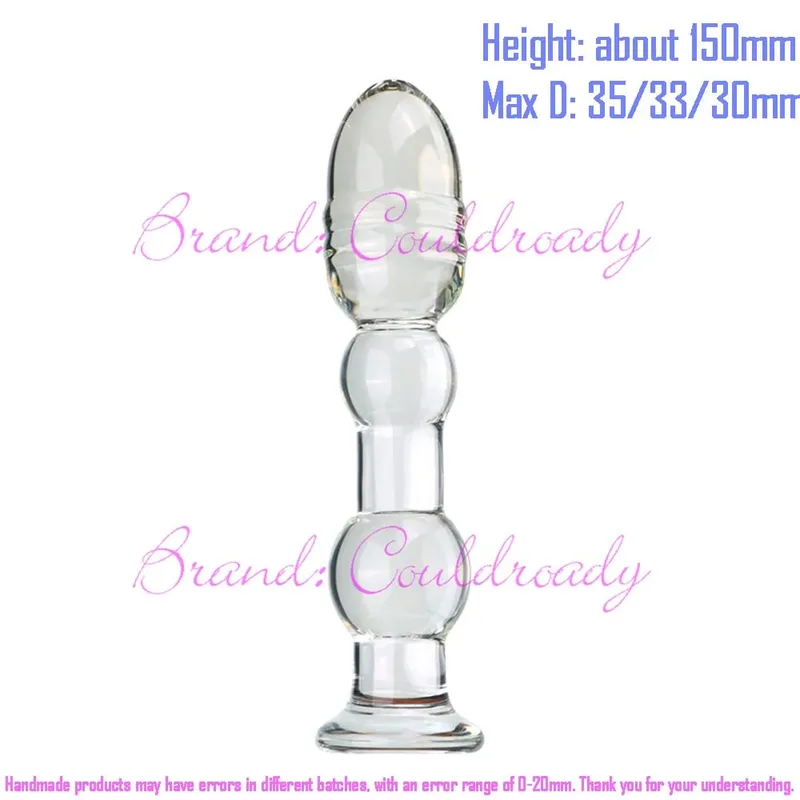 Pyrex Glass Dildo 195x33mm Fake Penis Crystal Anal Beads Butt Plug Prostate Massager G Spot Female Masturbation Toys — image 22