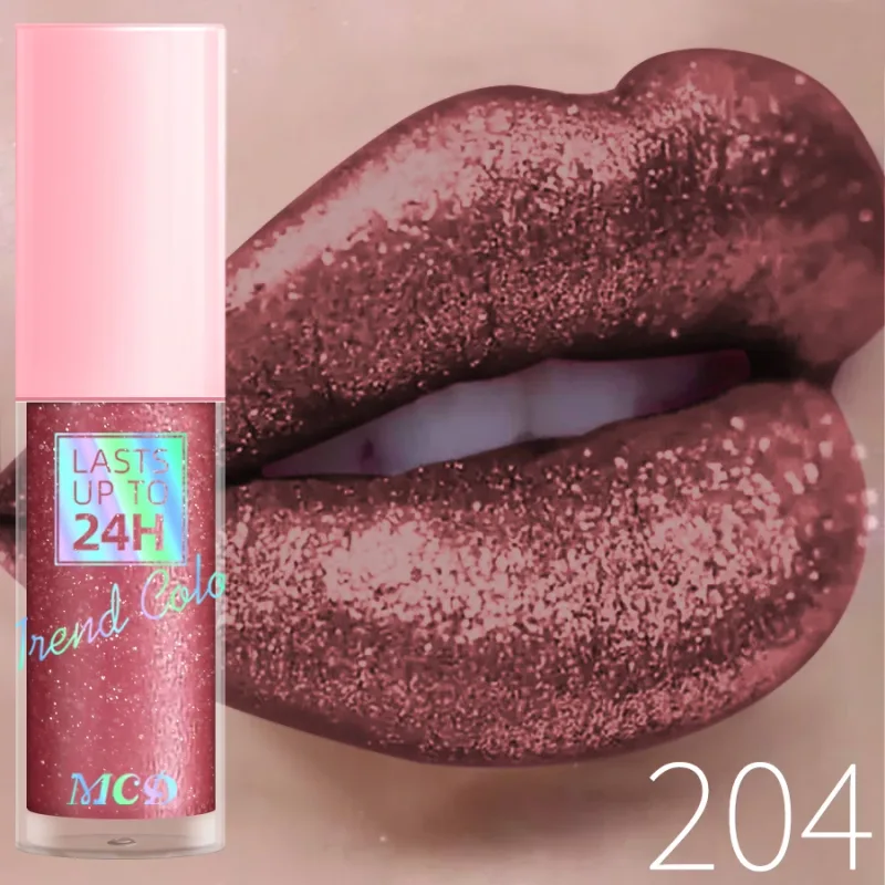 18 Colors Diamonds Glitter Lip Gloss Long Lasting Waterproof Liquid Lipstick Pearl Shining Lip Color Sparking Lip Makeup Women