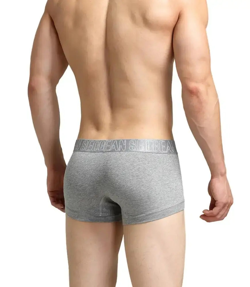 Men's Ribbed Boxer Briefs with 3D Contoured Pouch Elastic Waistband Soft Stretch Fabric for Comfort Casual Underwear