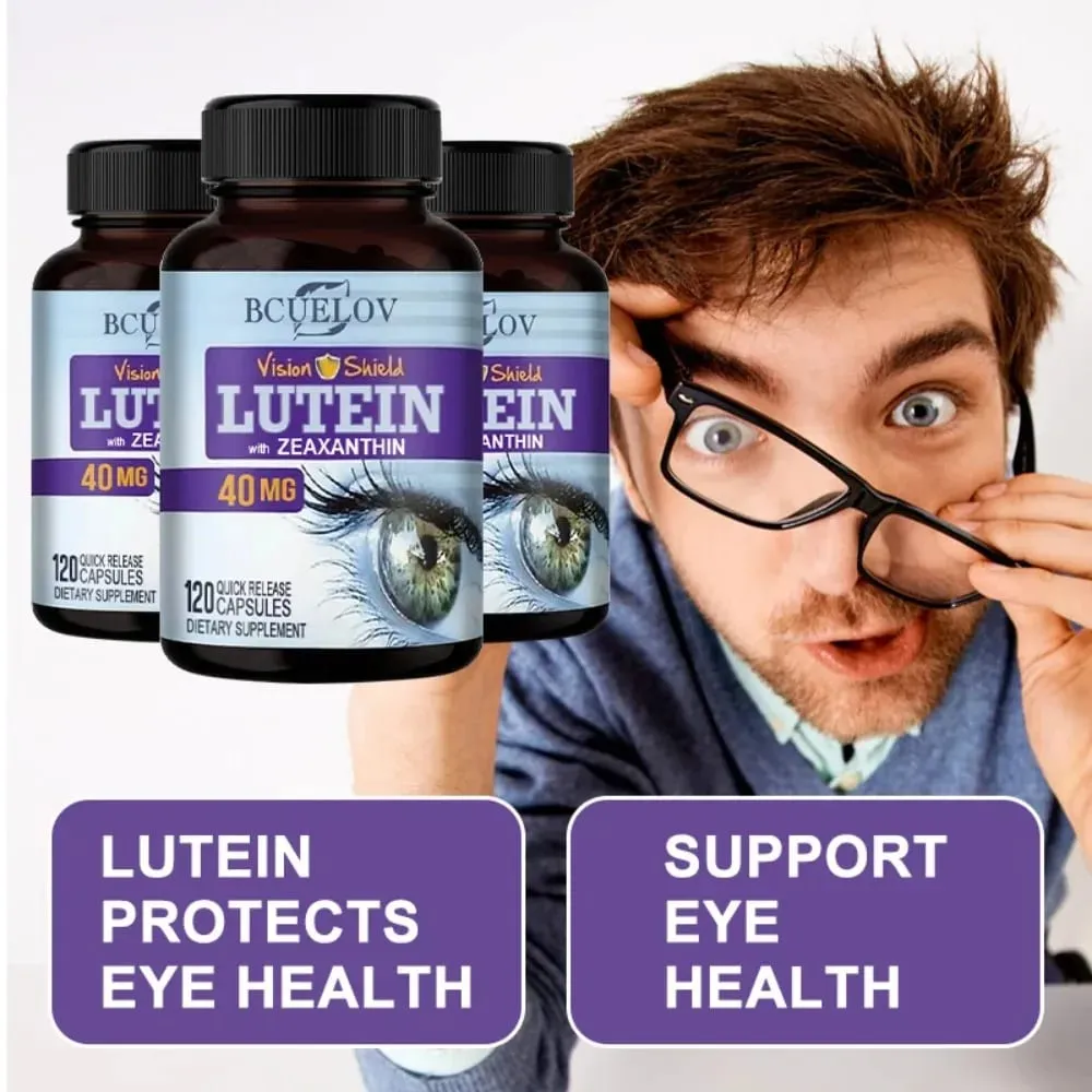 Lutein and Zeaxanthin Capsules 40mg Per Serving | Essential Eye Vitamins & Vision Health Dietary Supplement