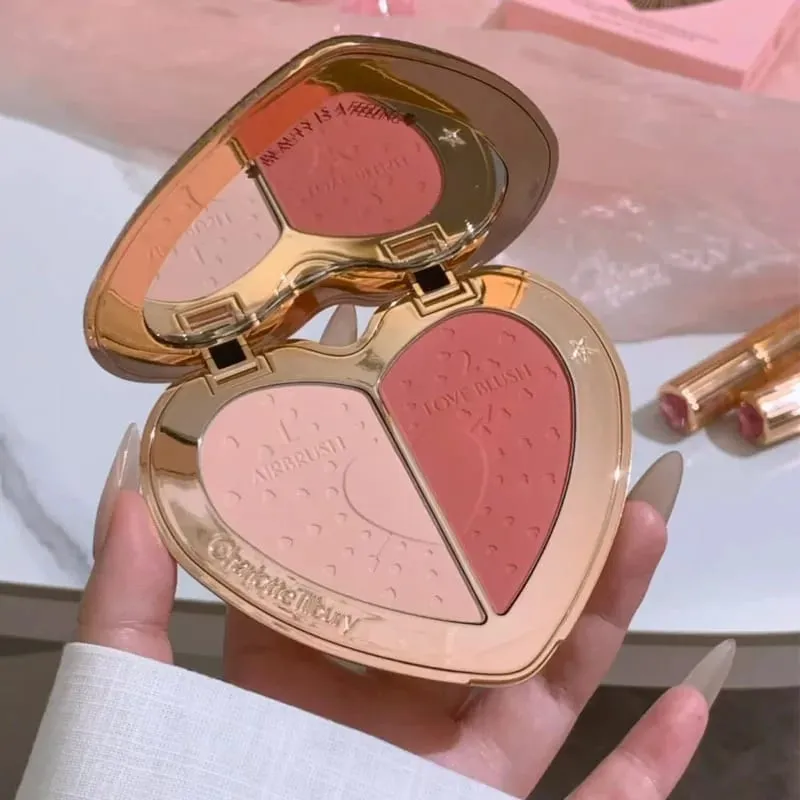 CT Makeup Set Fresh Breathable Shaping Spray Fine Texture Powder Small Gold Plate 2 Colors Powder Blusher Lip Gloss Cosmetics
