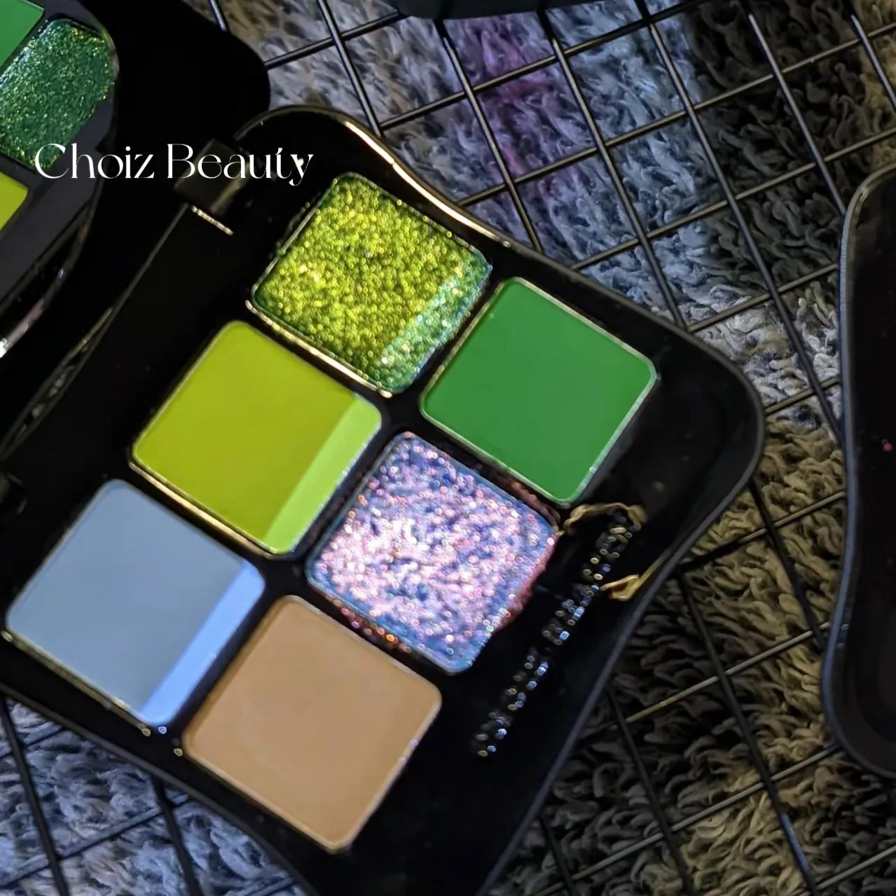 6 Color Eyeshadow Platte Green Matte Chameleon Shimmer Glitter High Pigmentated Eye Shadow Gothic Eyemakeup