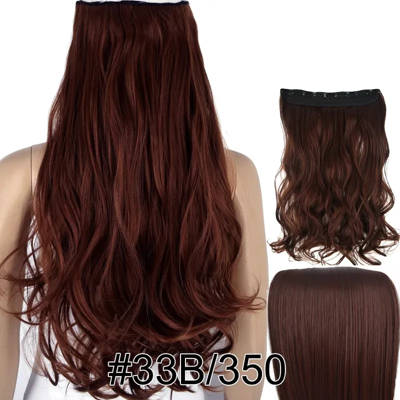 Synthetic Hair Fiber Heat Resistant 120gr Wavy 5 clips clip in Hair Extensions 5002