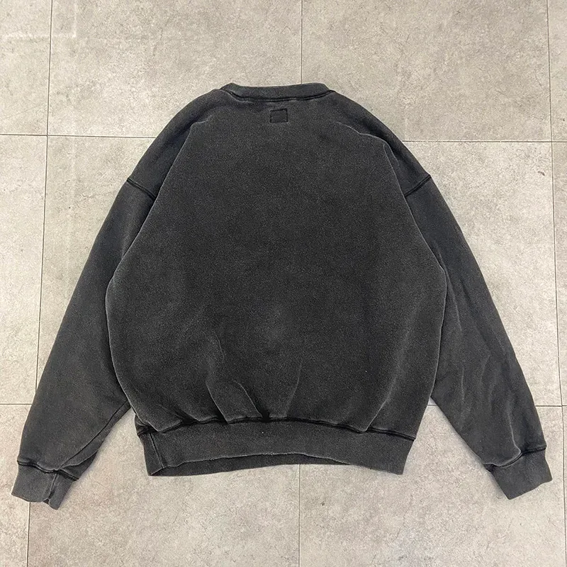 Autumn Winter Classic Overlapping Logo Print Saint Sweatshirts Men Women Couple Colorful Letters Graffiti Washed Black Pullovers — image 26