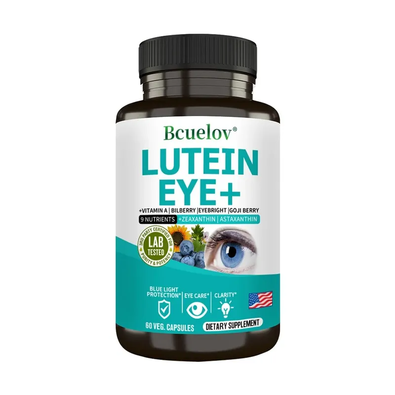 Lutein Supplement Containing Vitamin A Zeaxanthin Astaxanthin and Bilberry Extract To Support Vision Health and Eye Health