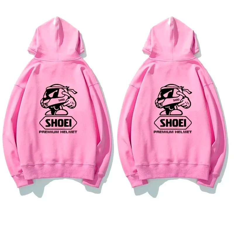 Sweat à capuche graphique sur le thème du casque de moto, unisexe, devant et arrière, Double impression de motard, cordon de serrage, sweat-shirt décontracté