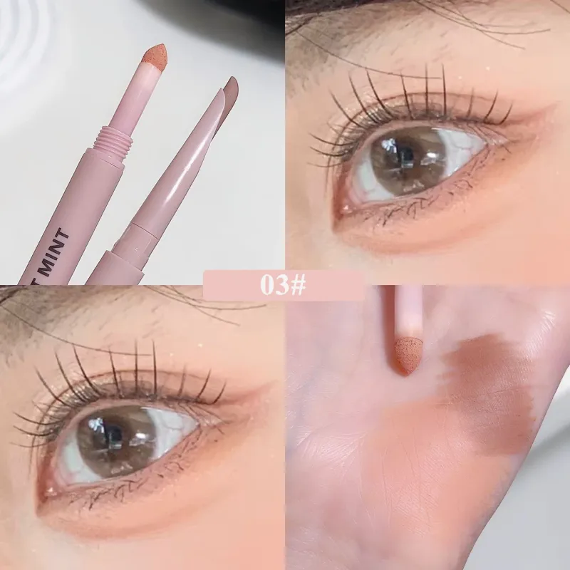 Sweetmint Meniscus Double-ended Silkworm Eyemakeup Highlight Naturally Brightening Long-lasting Eye Makeup Two-in-One