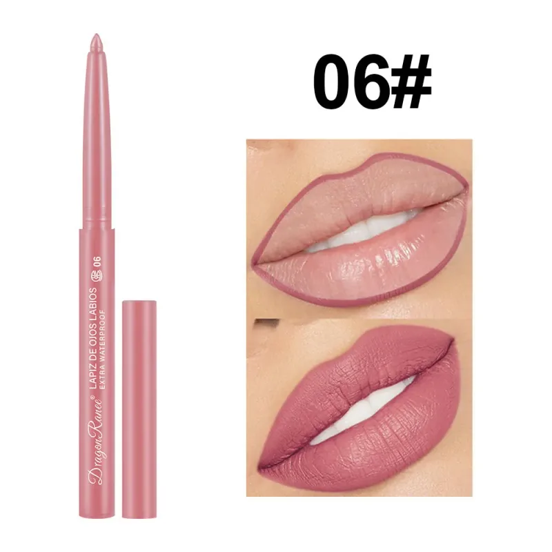 Delineador labial à prova d'água, de longa duração, lápis labial fosco para iniciantes, automático, hidratante de feijão, copo antiaderente — image 9