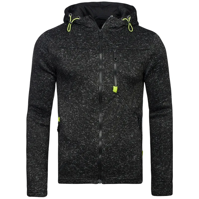 Men's Hoodie with Side Zipper Pockets Thin Wool Solid Color Tracksuit Casual Everyday Outdoor Hooded Tracksuit Long Sleeves