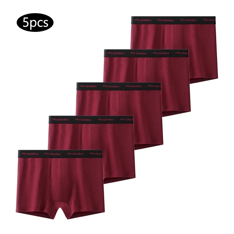 5pcs Solid Color Boxers Mens Underpants Cotton Men's Panties Sexy Letter Elastic Band Underwear For Man Boxer Shorts
